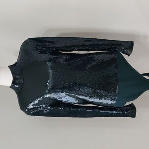 Express Dark Green Sequin Bodysuit